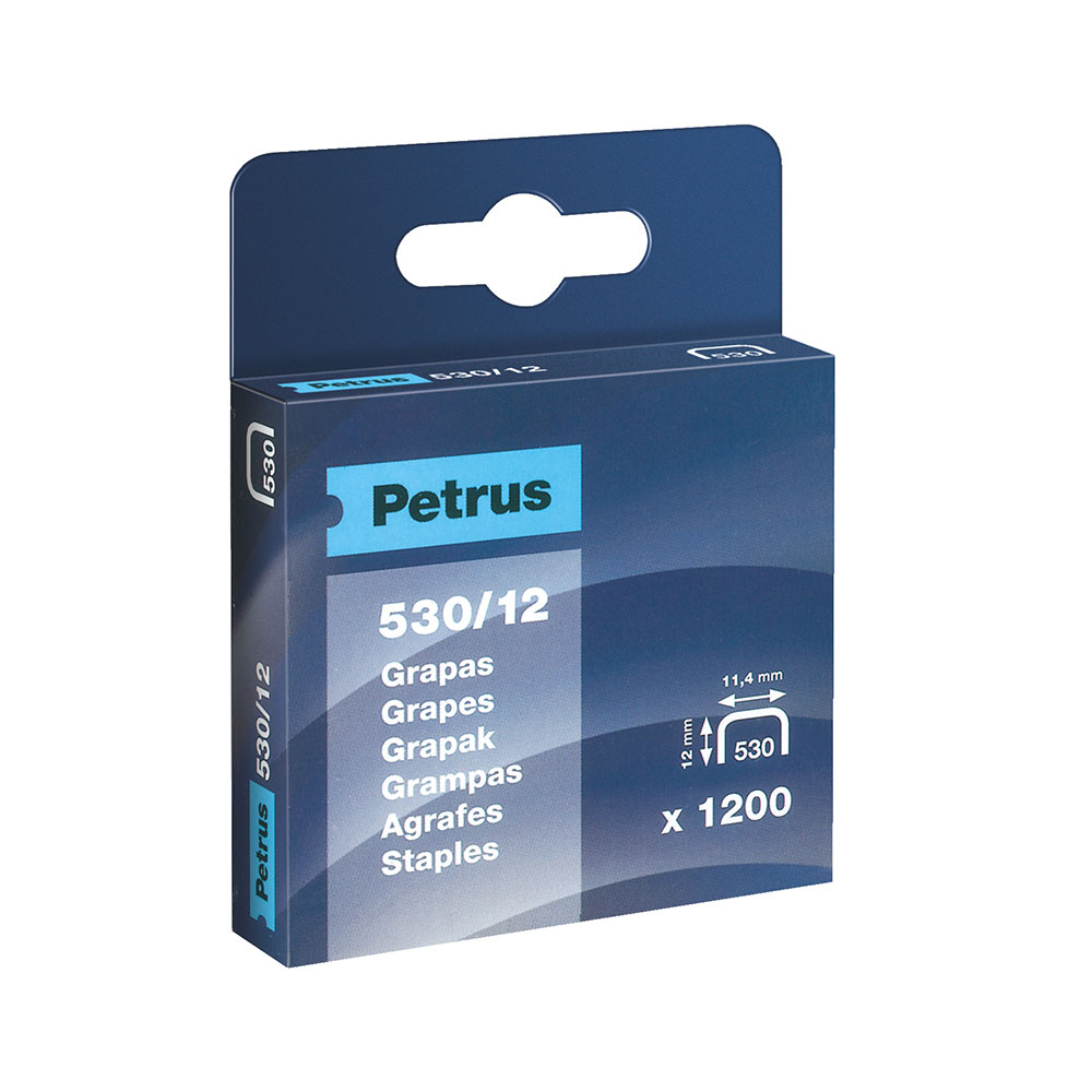 Caixa 1200 agrafos mod. 530/12mm 77516 petrus