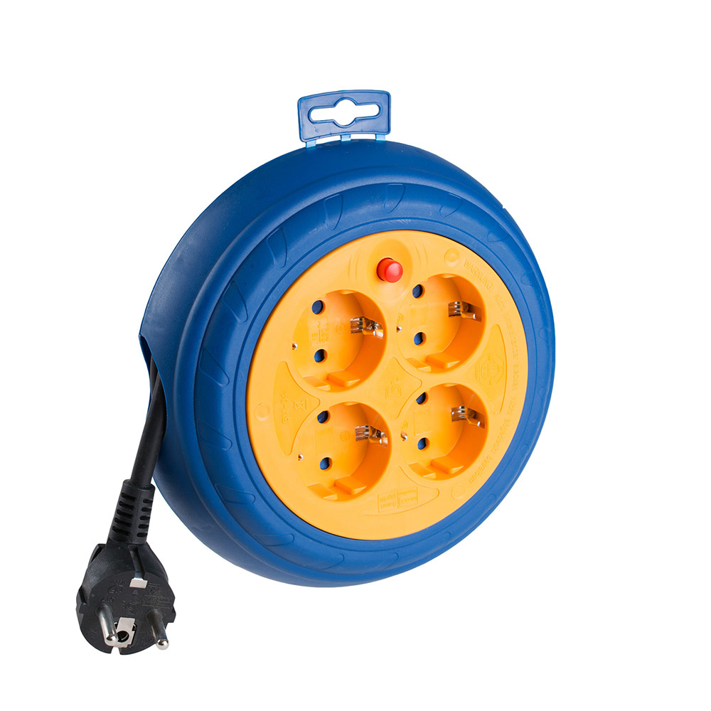 Enrolador de cabo 4 tomadas 3m de cabo 3x1 5mm solera 7429