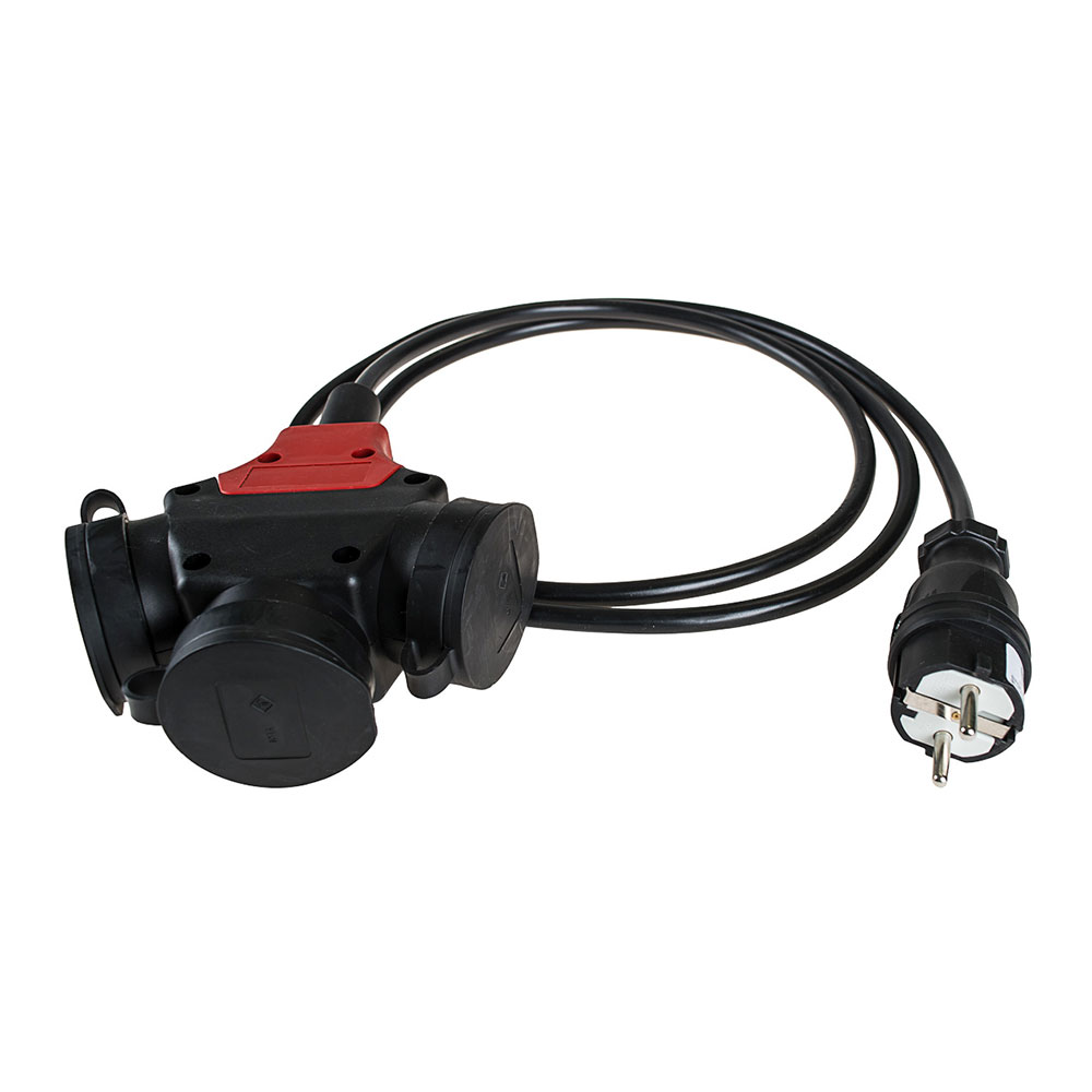 Tripla aerea borracha preta com plug 4 8mm e 2m de cabo t/tl bipolar 5586cob solera