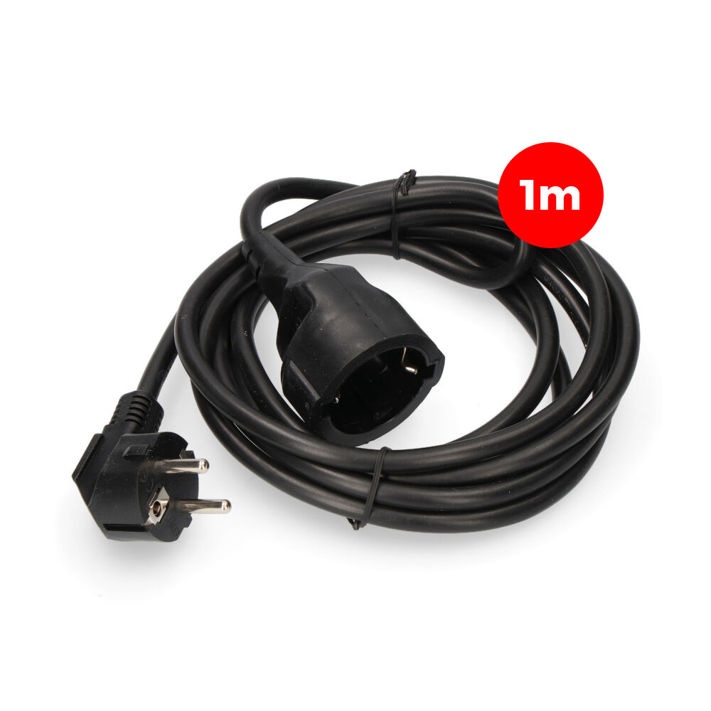 Extensão de cabo 3x1 5mm t/tl 1m preto edm