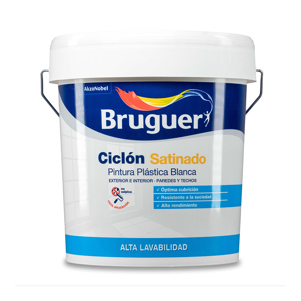 Tinta plástica ciclón acetinada branca 15l bruguer