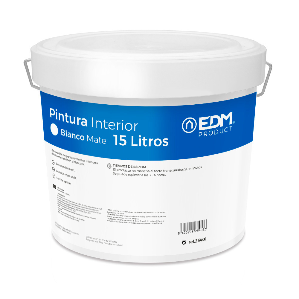 S.of. pintura plástica mate interior branca 15l edm