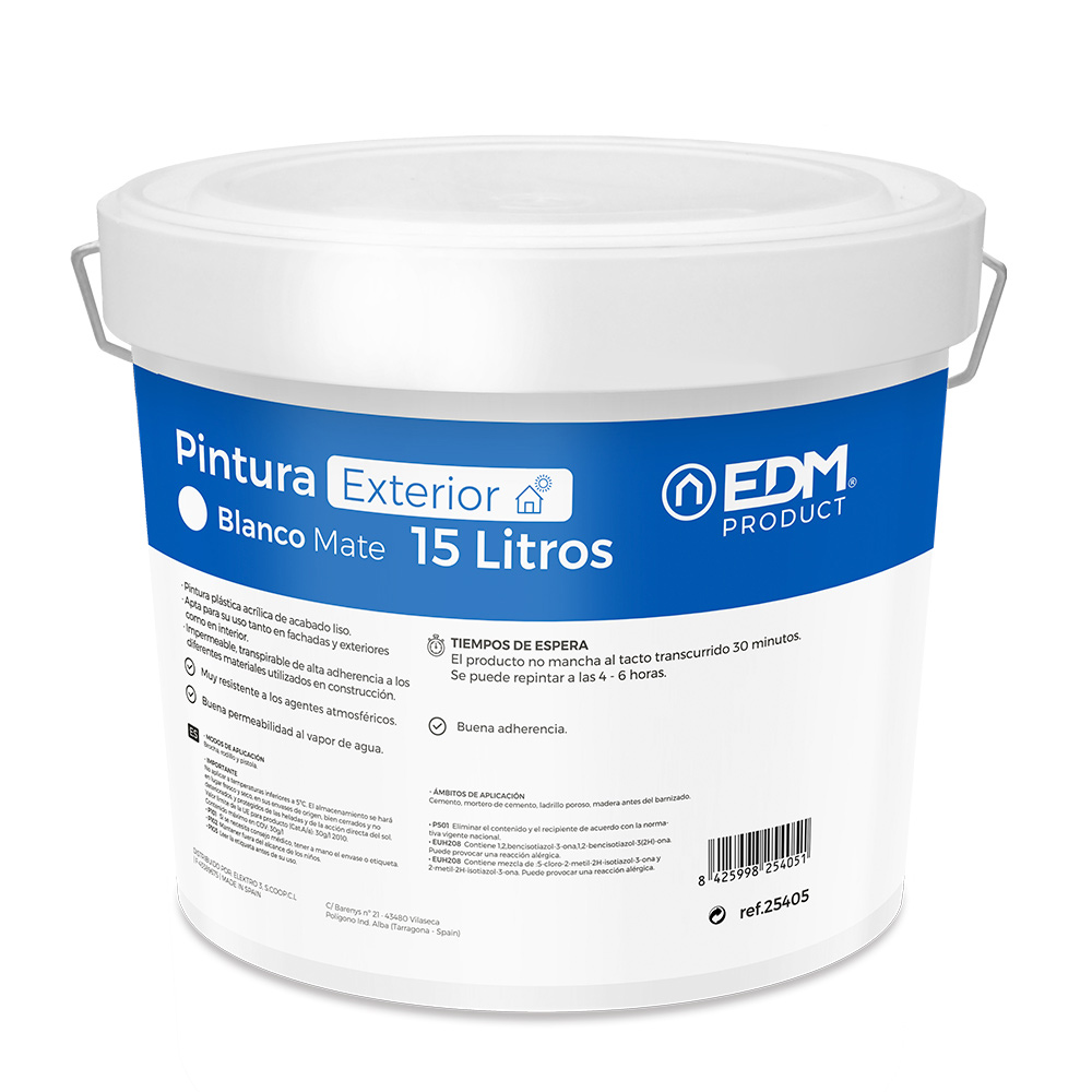 S.of. pintura plastica mate interior / exterior branca 15l edm