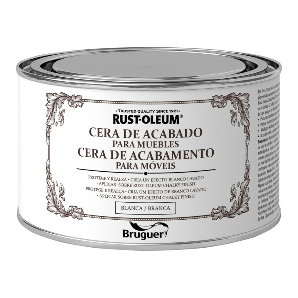 Rust-oleum chalky finish cera para móveis branca 0 4l 5397503 bruguer