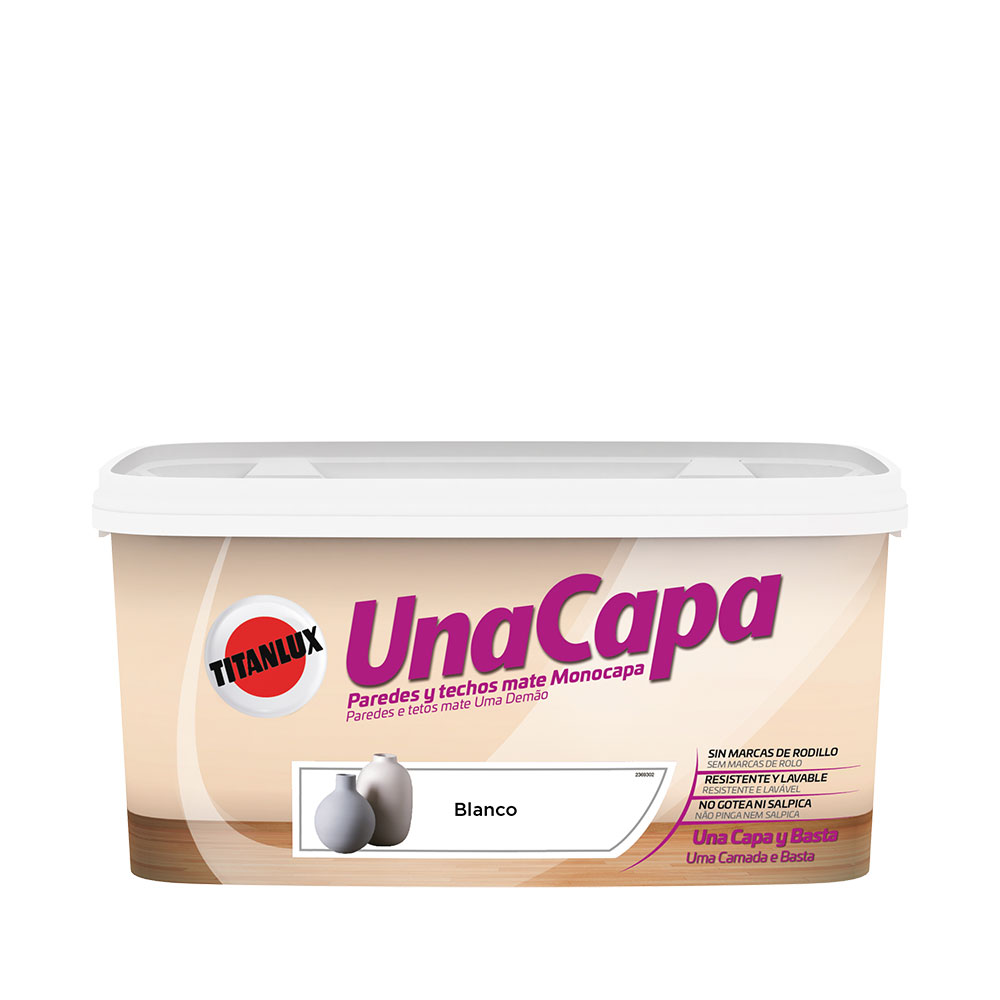Tinta uma demão branca mate interior 4l titanlux 069000204
