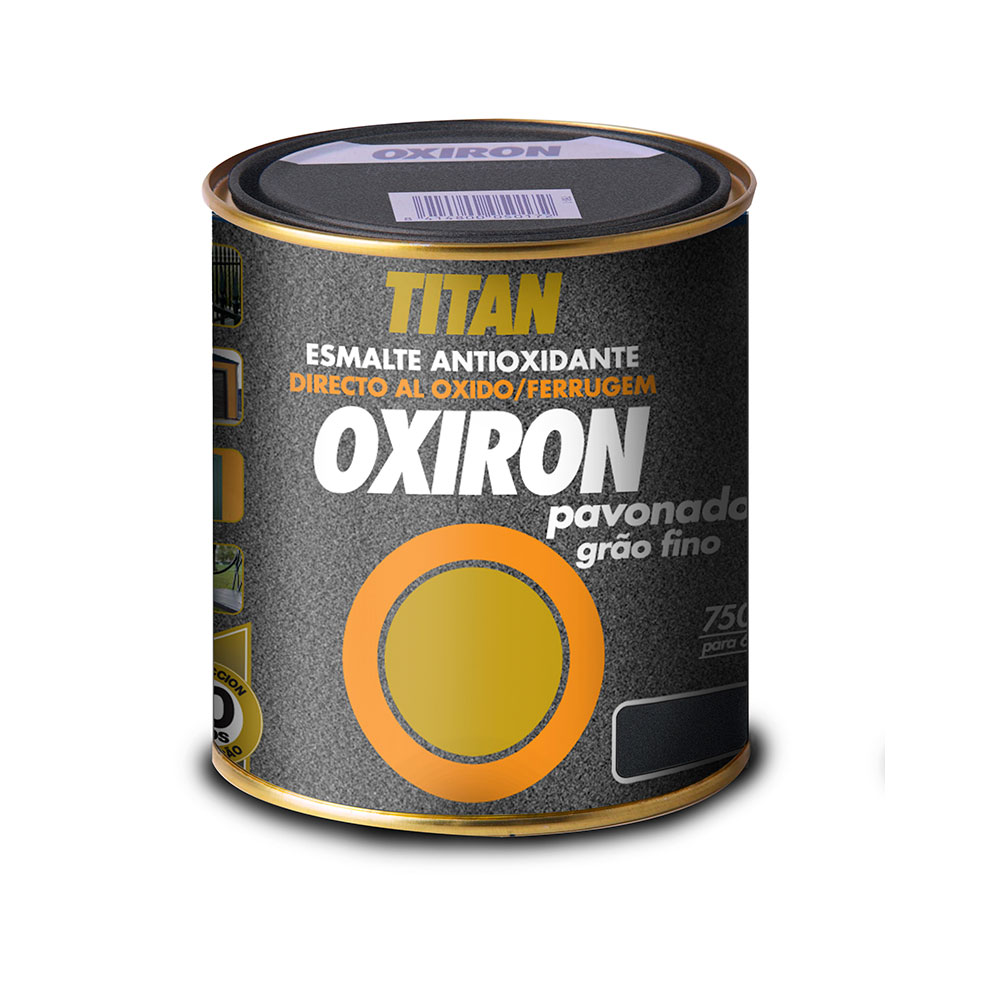 Esmalte metálico antioxidante oxiron passivado preto 750ml titan 02b020434