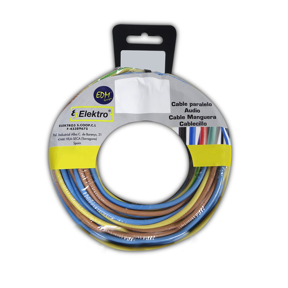 Rolo de cabo flexível 1 5mm 3 cabos (az-m-t) 5m por cor total 15m