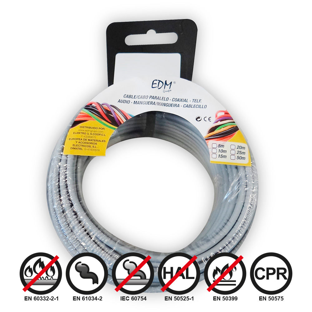 Rolo de cabo flexível 2 5mm cinzento livre de halogéneos 10m