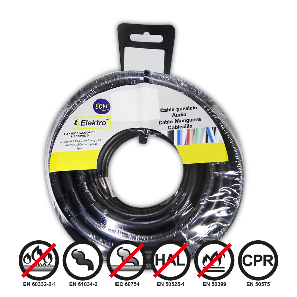Rolo de cabo flexível 4mm preto livre de halogéneos 10m