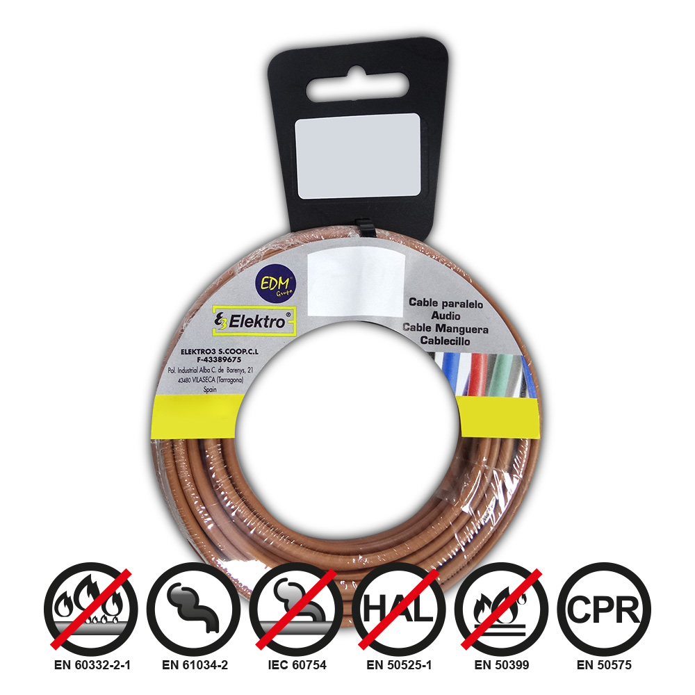 Rolo de cabo flexível 4mm castanho livre de halogéneos 15m