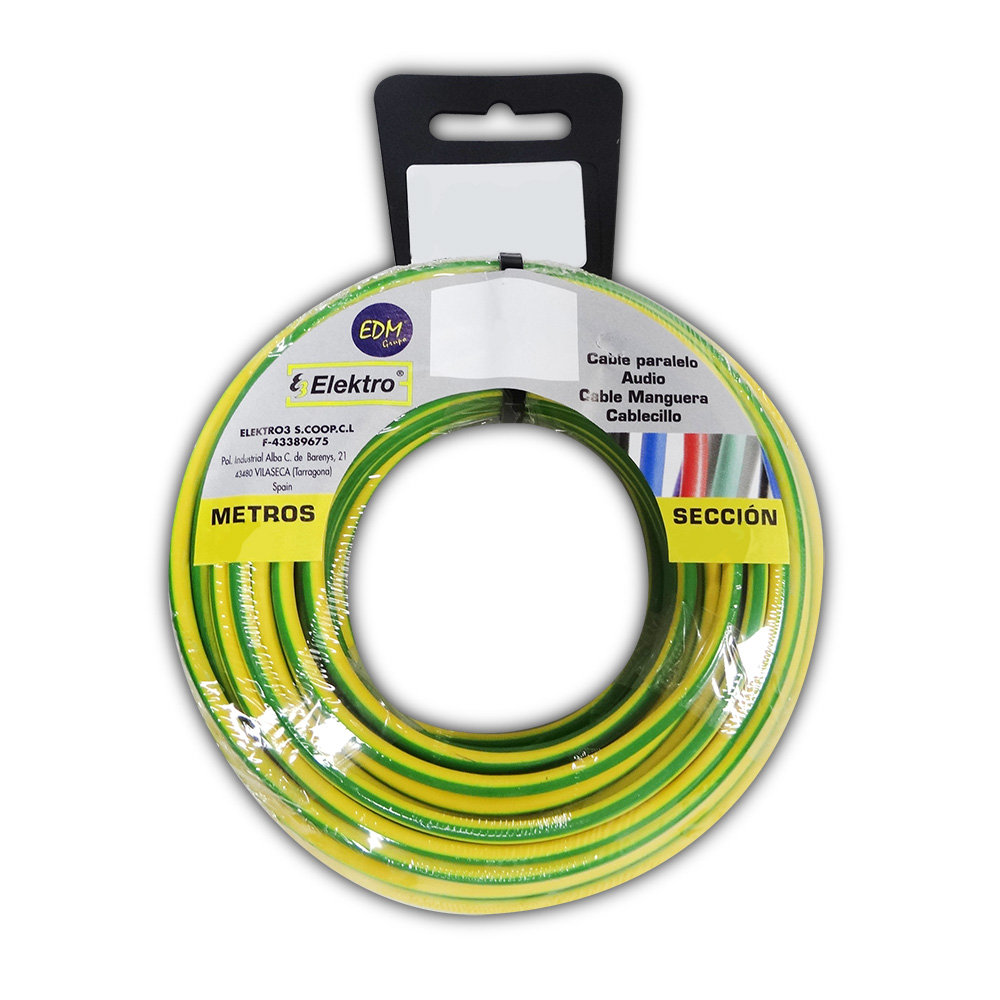 Rolo de cabo flexível 6mm bicolor livre de halogéneos 10m