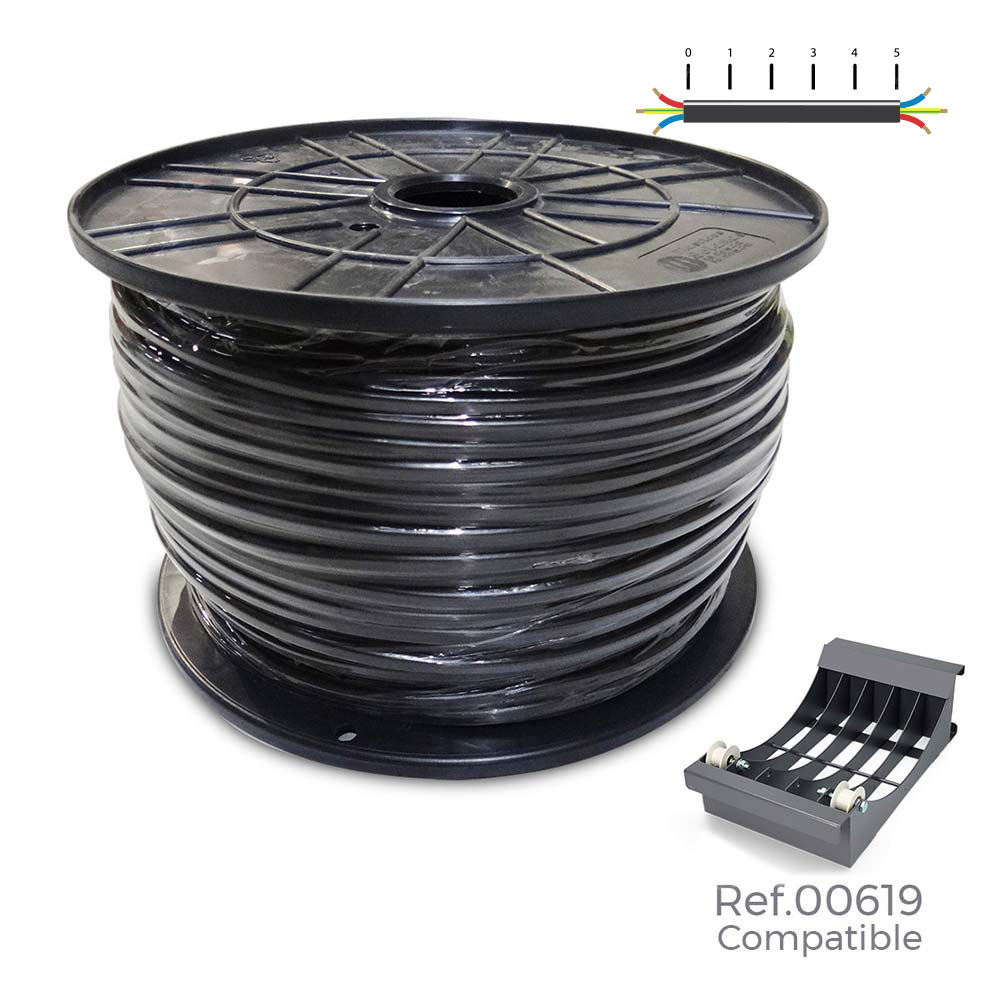 Rolo de cabo acrilico 1kv preto 3x4mm 100m (bobine grande ø400x200mm)