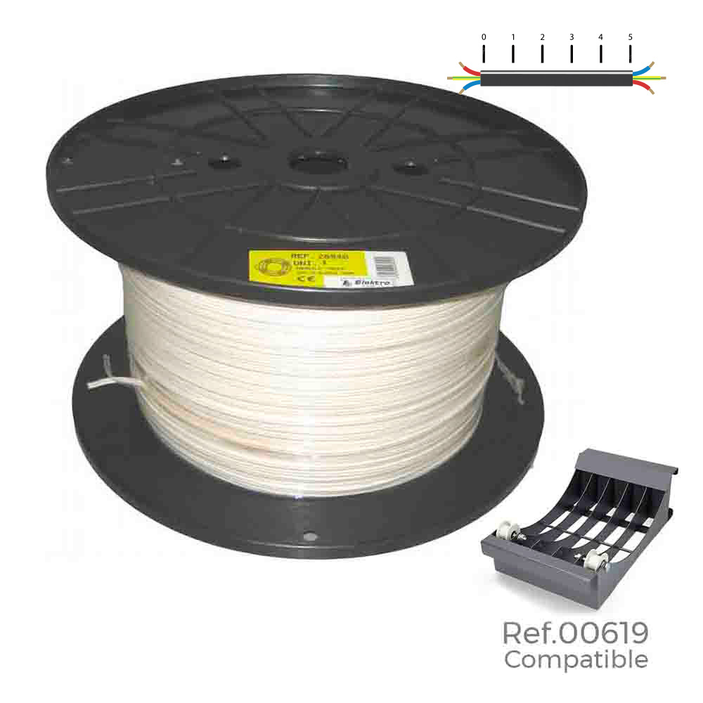 Rolo de cabo redondo 3x1mm branco 300m (bobine grande ø400x200mm)