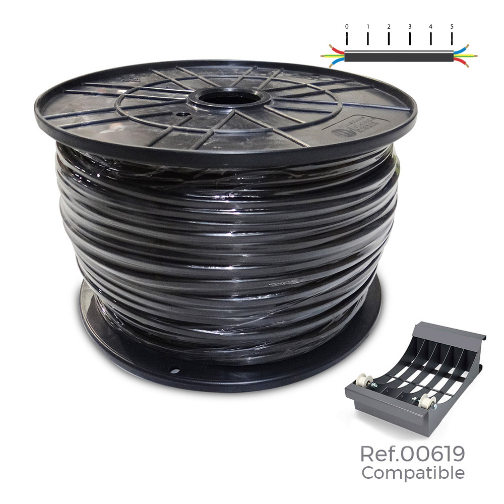 Rolo de cabo acrilico 1kv preto 3x1 5mm 200m (bobine grande ø400x200mm)