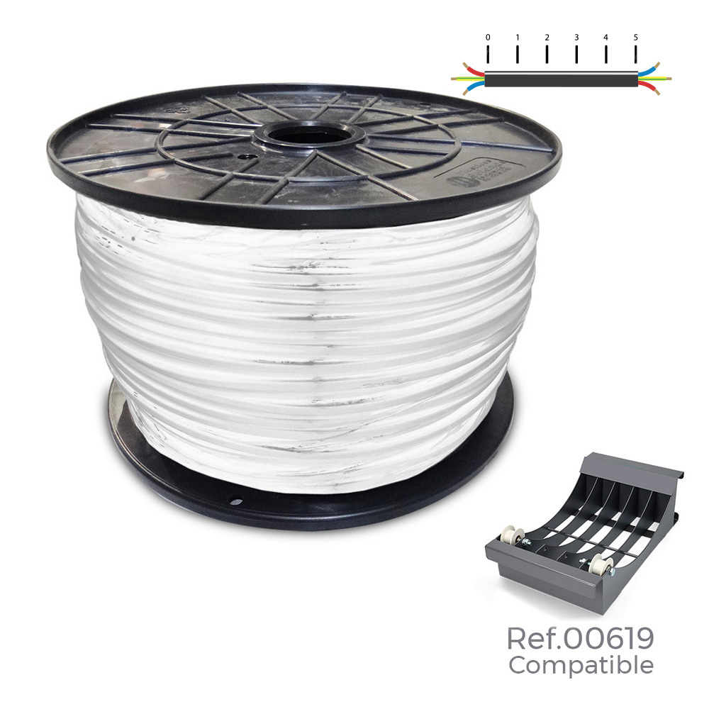 Rolo de cabo acrilico 1kv branca 3x1 5mm 200m (bobine grande ø400x200mm)