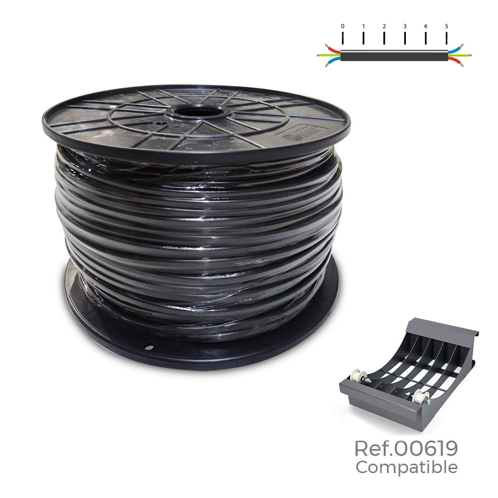 Bobine cabo flexivel 1 5mm preto 1000m (bobine grande ø400x200mm)