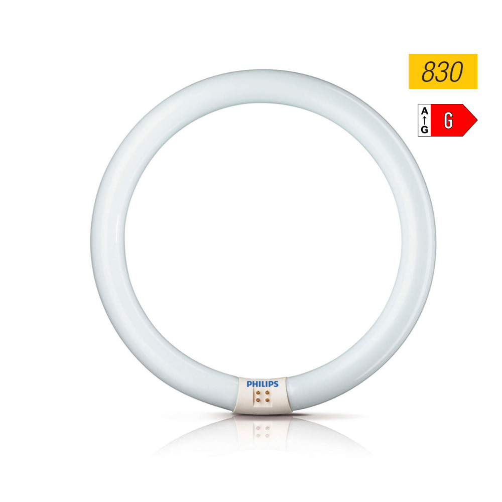 Tubo circular fluorescente 32w ø30cm trifósforo 830k luz quente philips