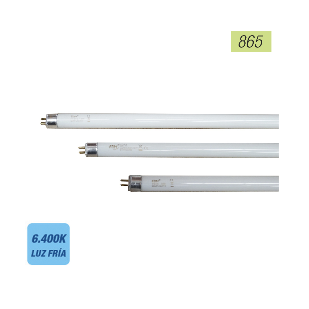 Tubo fluorescente 14w 865k modelo: t5 luz fria edm