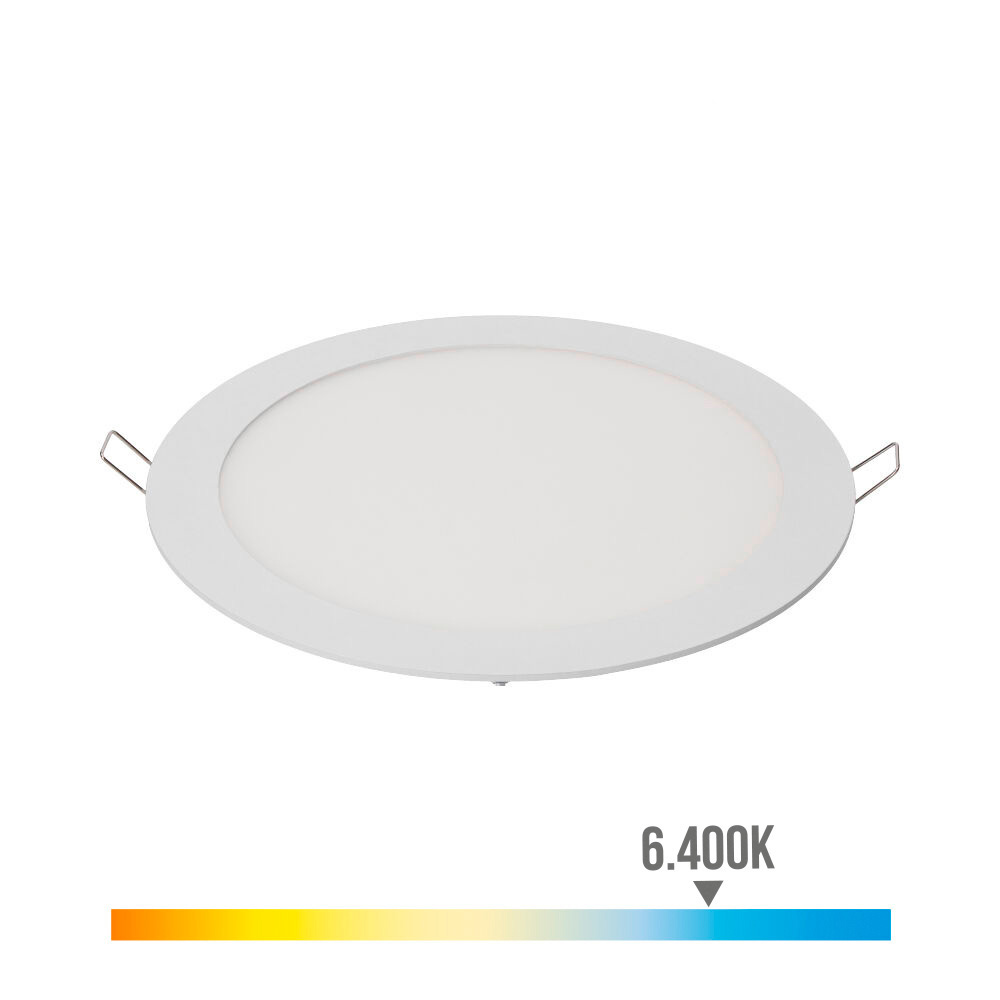 S.of. downlight led de encastrar redondo 20w luz fria 6400k 1500lm branco ø22 5cm edm