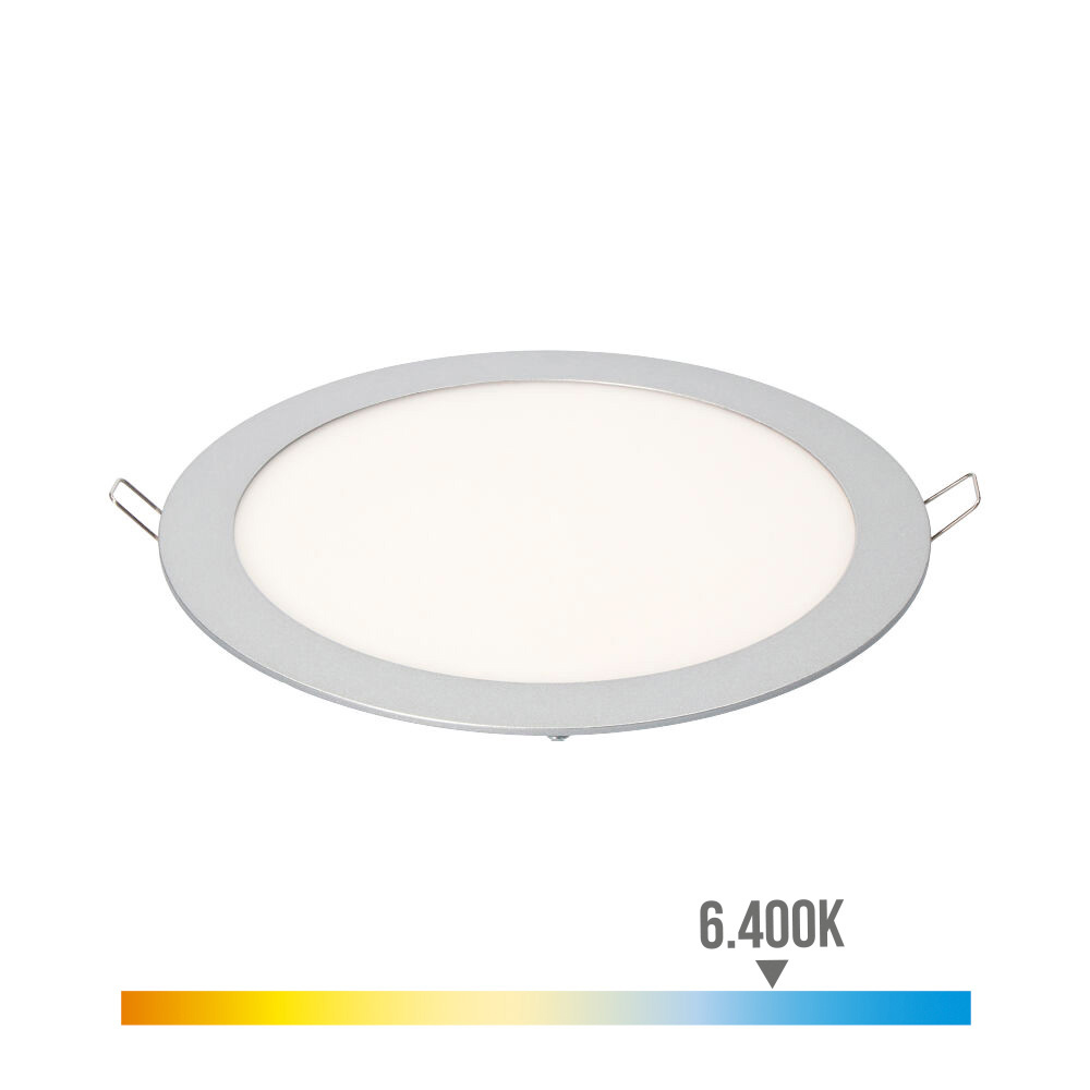S.of. downlight led de encastrar redondo 20w luz fria 6400k 1500lm cromado ø22 5cm edm