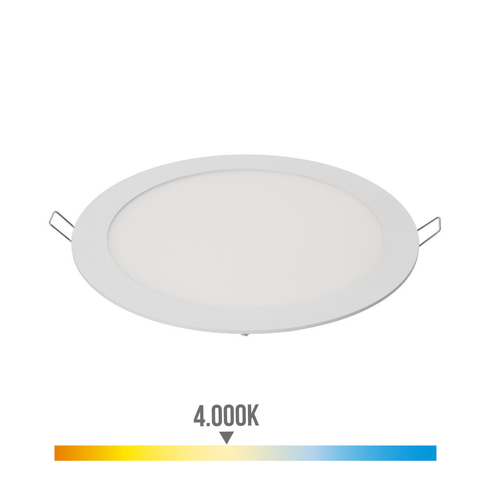 Downlight led de encastrar redondo 20w luz dia 4000k 1500lm branco ø22 5cm edm