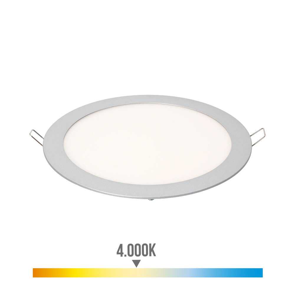 Downlight led de encastrar redondo 20w luz dia 4000k 1500lm cromado ø22 5cm edm