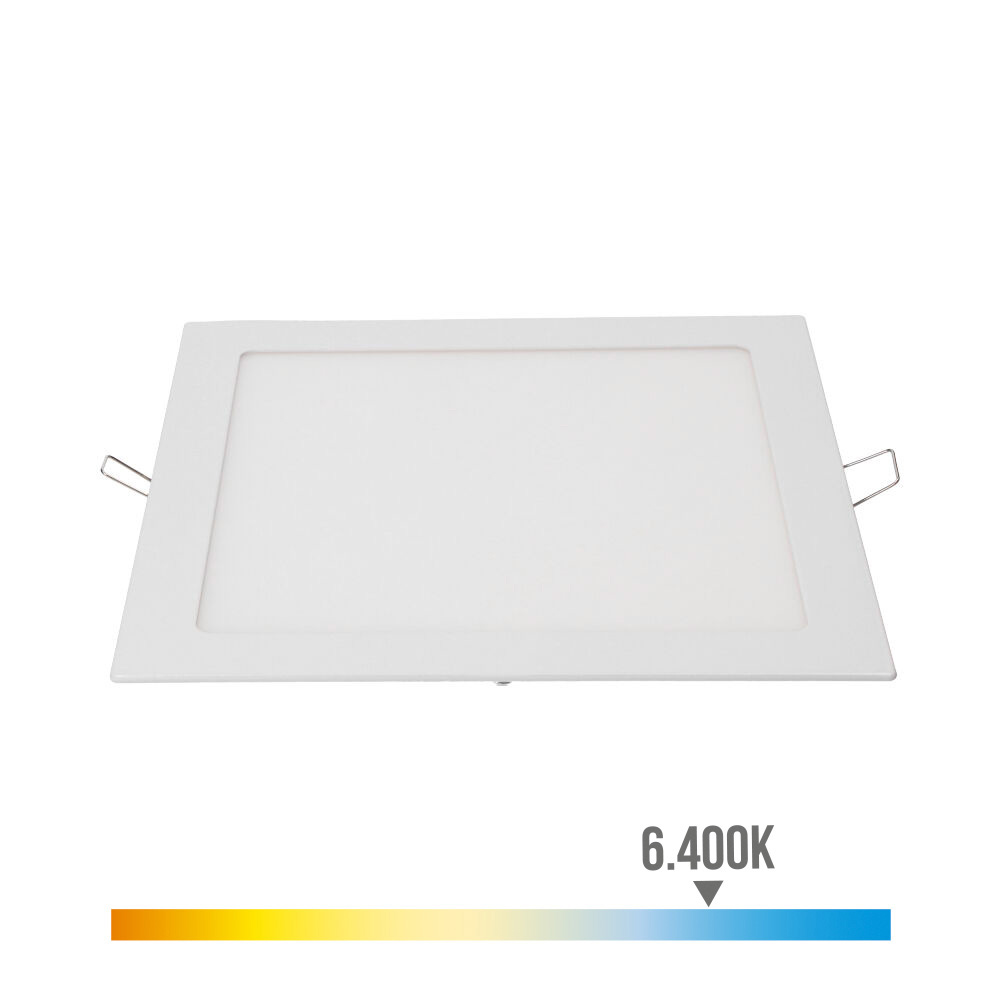 Downlight led de encastrar quadrado 20w luz fria 6400k 1500lm branco 22x22cm edm