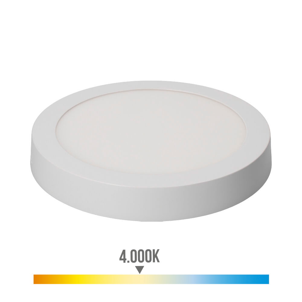 Downlight led superfície redondo 20w 1500lm 4000k luz dia branco ø22 5x4cm edm