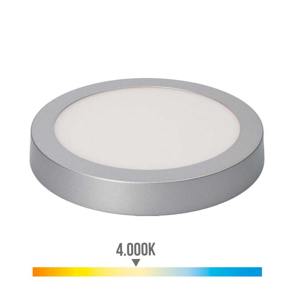 Downlight led superfície redondo 20w 1500lm 4000k luz dia cromado ø22 5x4cm edm
