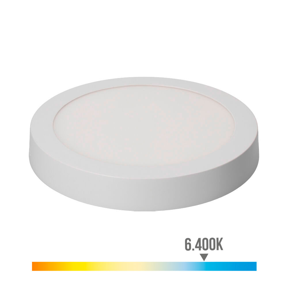 Downlight led superfície redondo 20w 1500lm 6400k luz fria branco edm