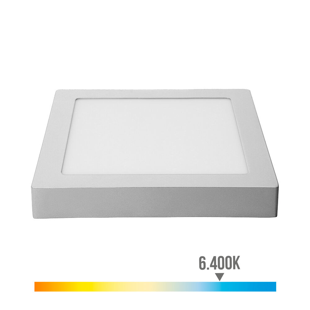 Downlight led superfície quadrado 20w 1500lm 6400k luz fria.cromado 22 5x22 5x4cm edm