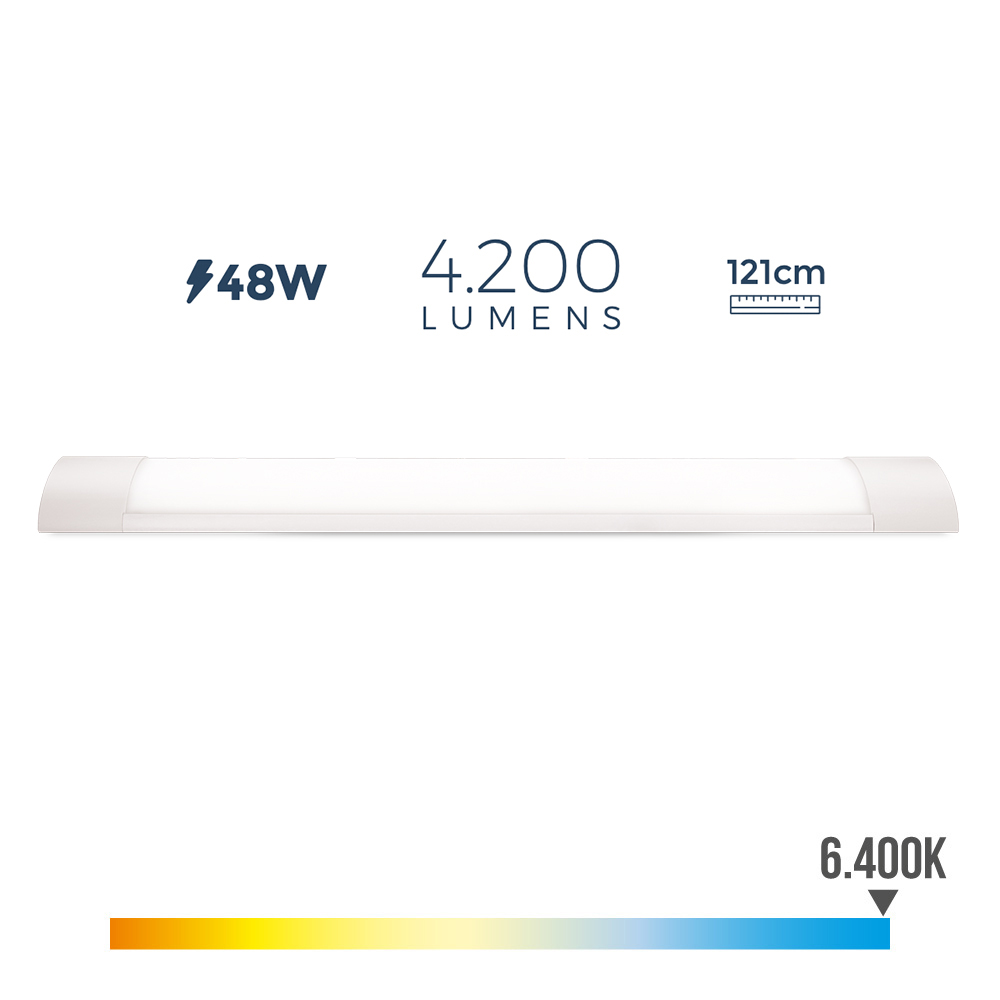 Armadura eletrónica led 48w 6400k luz fria 4200lm 12x121x3 1cm edm
