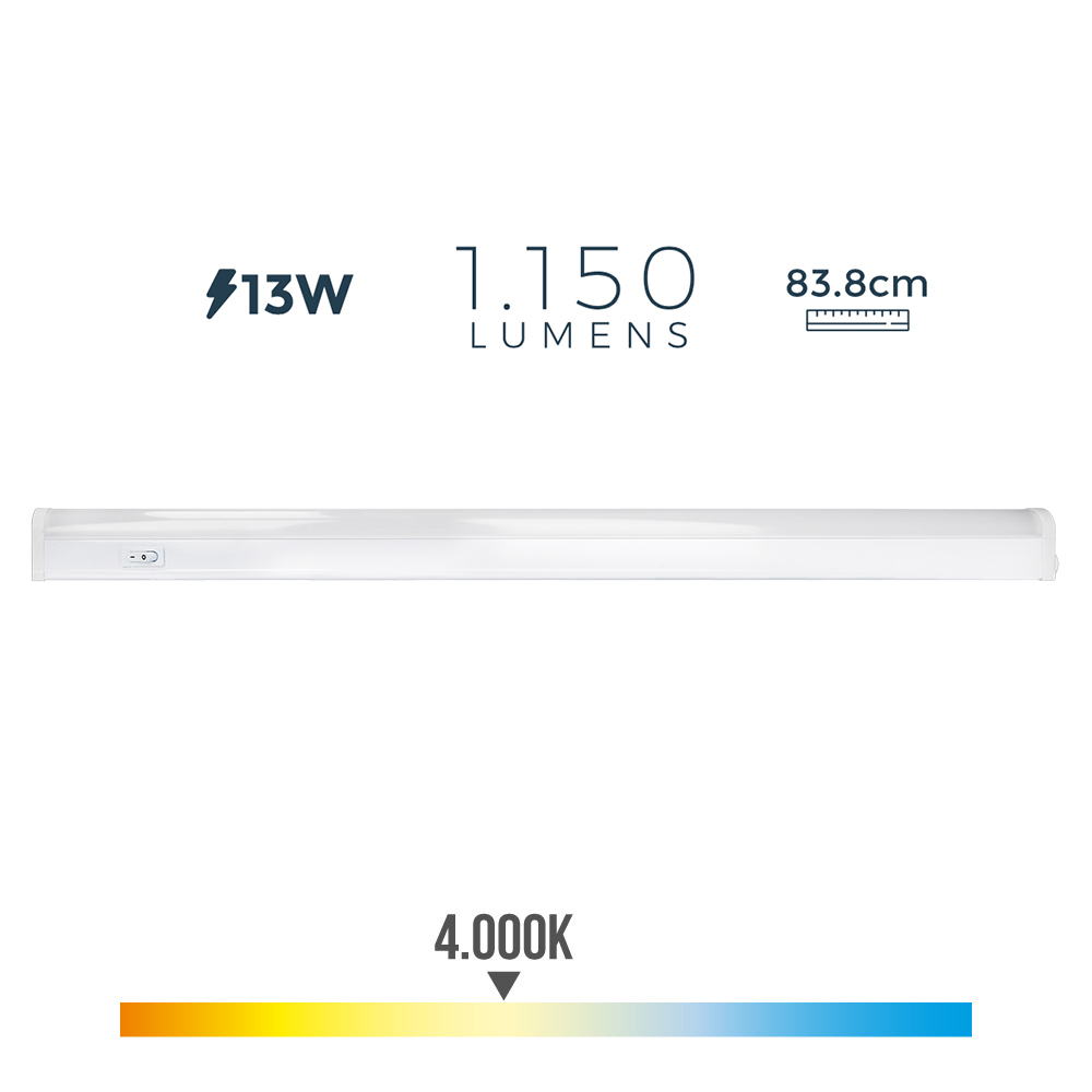 Armadura eletrónica led 13w 1150lm 4000k luz dia 3 6x83 8x3cm edm