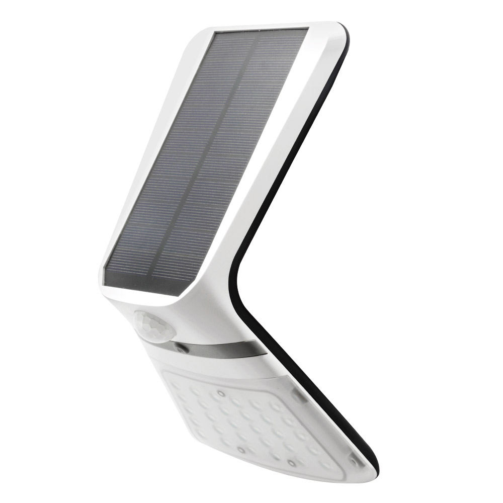 Candeeiro de parede solar 3 5w 430lm sensor de presença recarregável (2-8m) cor branca 10 5x13cm edm
