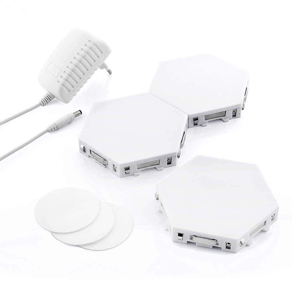 Kit de 3 paineis led modulares magnéticos e táteis tilight innovagoods