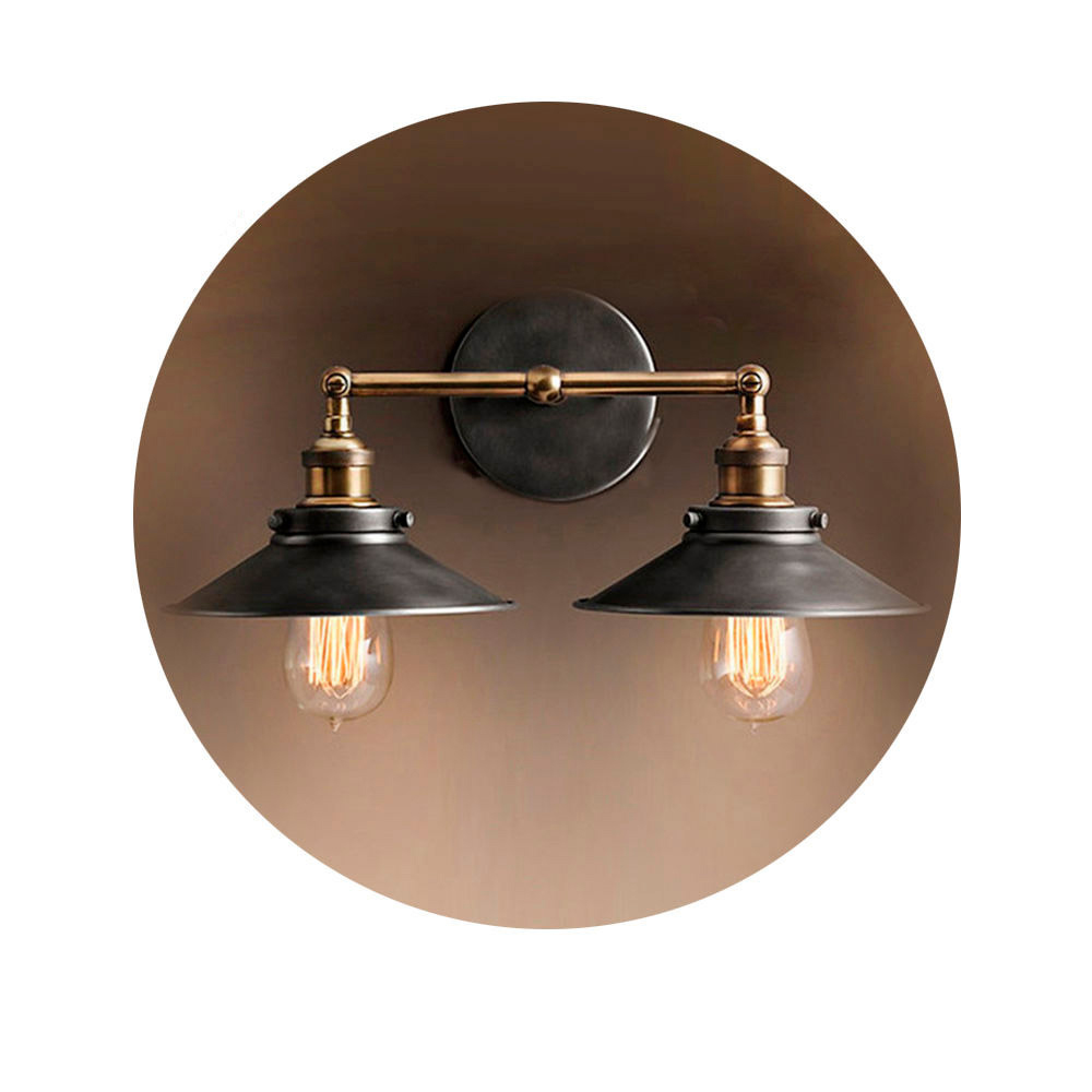 Luz de parede metálica dupla vintage e27 60w 63x29cm edm