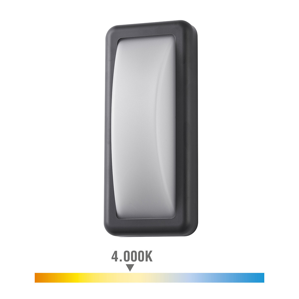 Candeeiro de parede led 6w 450lm 4000k luz dia ip65 retângular edm
