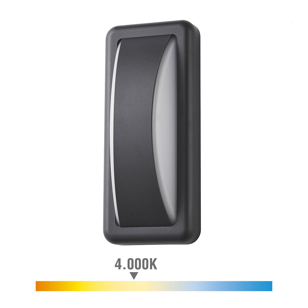 Aplique led 6w 200lm 4000k luz dia retangular edm