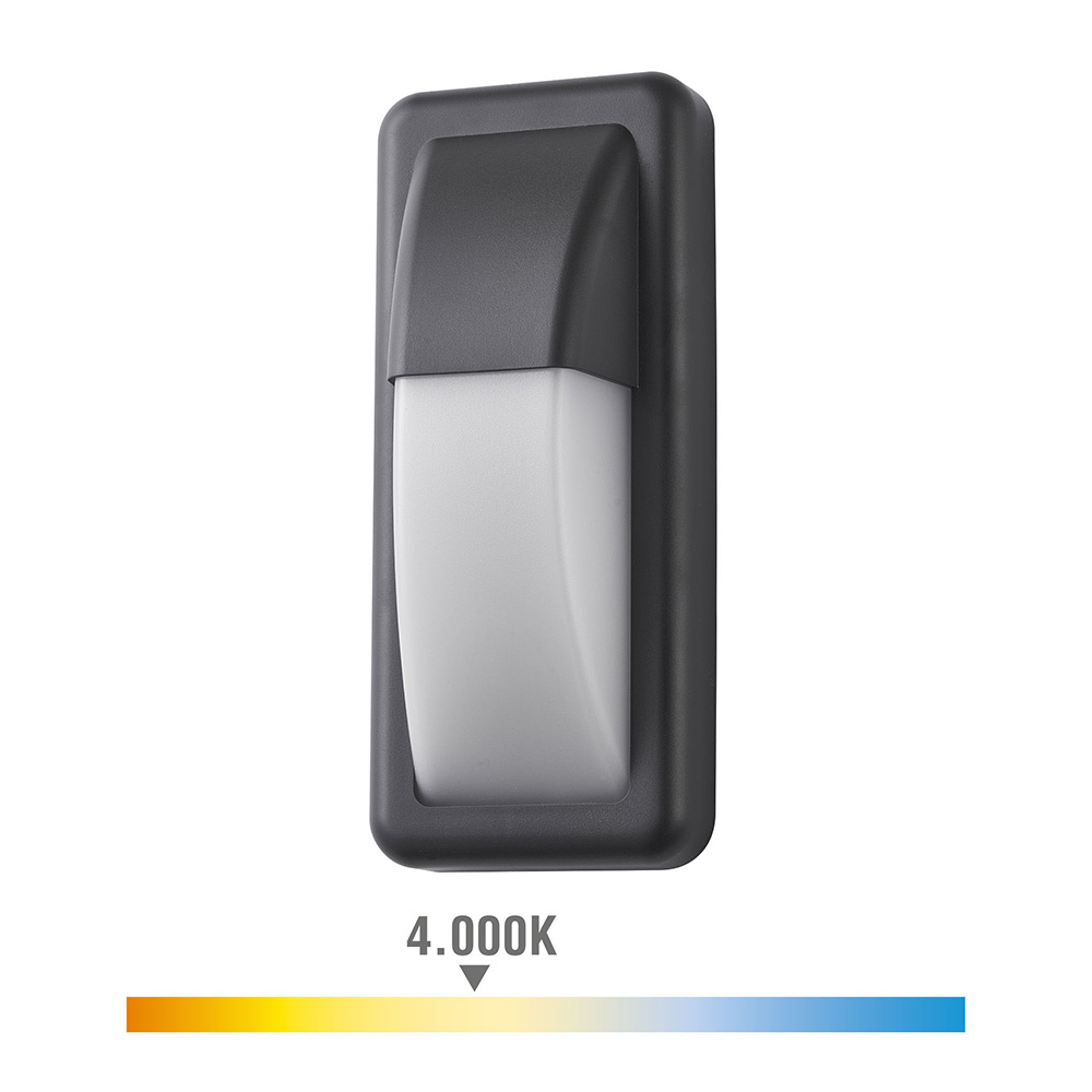Aplique led 6w 200lm 4000k luz dia ip65 retângular vertical edm