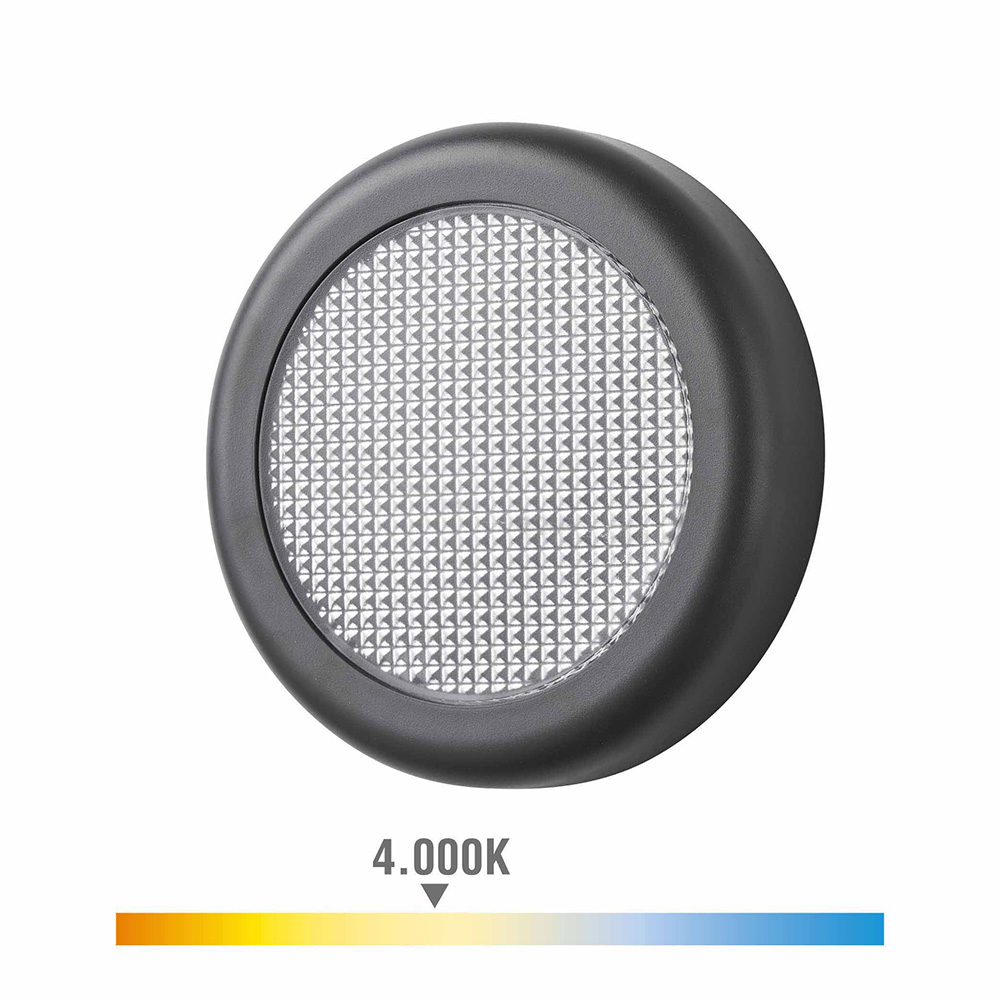 Candeeiro de parede led 6w 450lm 4000k luz dia ip65 ø14x2 8cm redondo edm