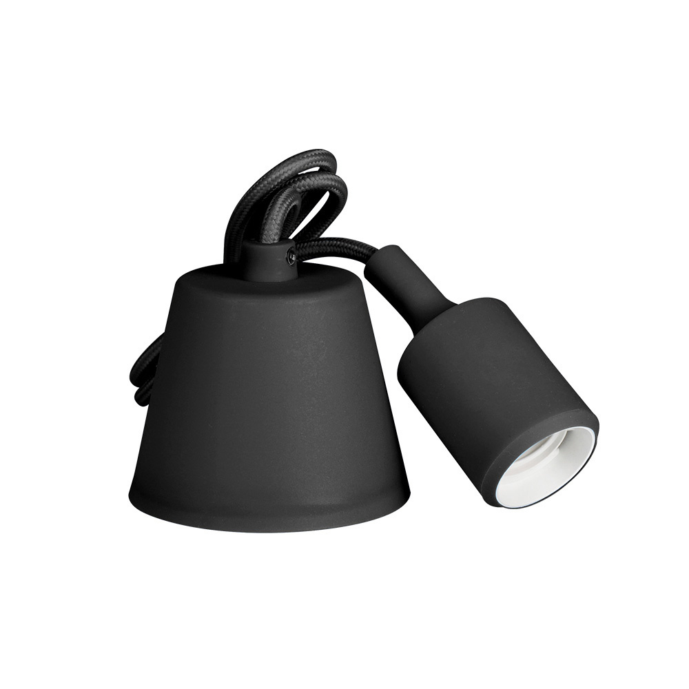 Cabo para candeeiro suspenso de silicone e27 60w cor preto edm