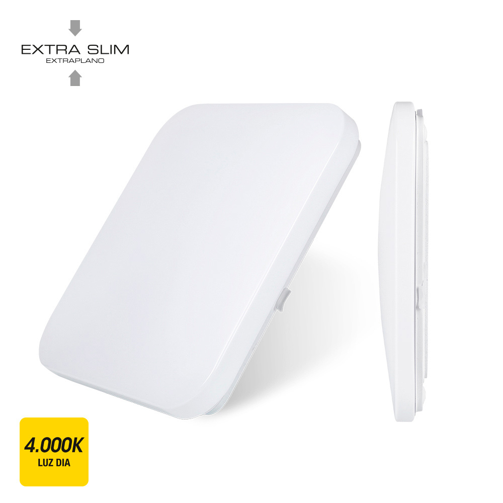 Candeeiro de parede de superfície led extra fino 12w 4000k quadrado 28x28x6 3cm edm