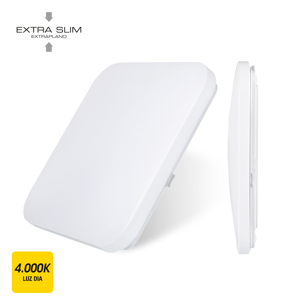 Candeeiro de parede de superfície led extra fino 18w 4000k 33x33x7 1cm edm