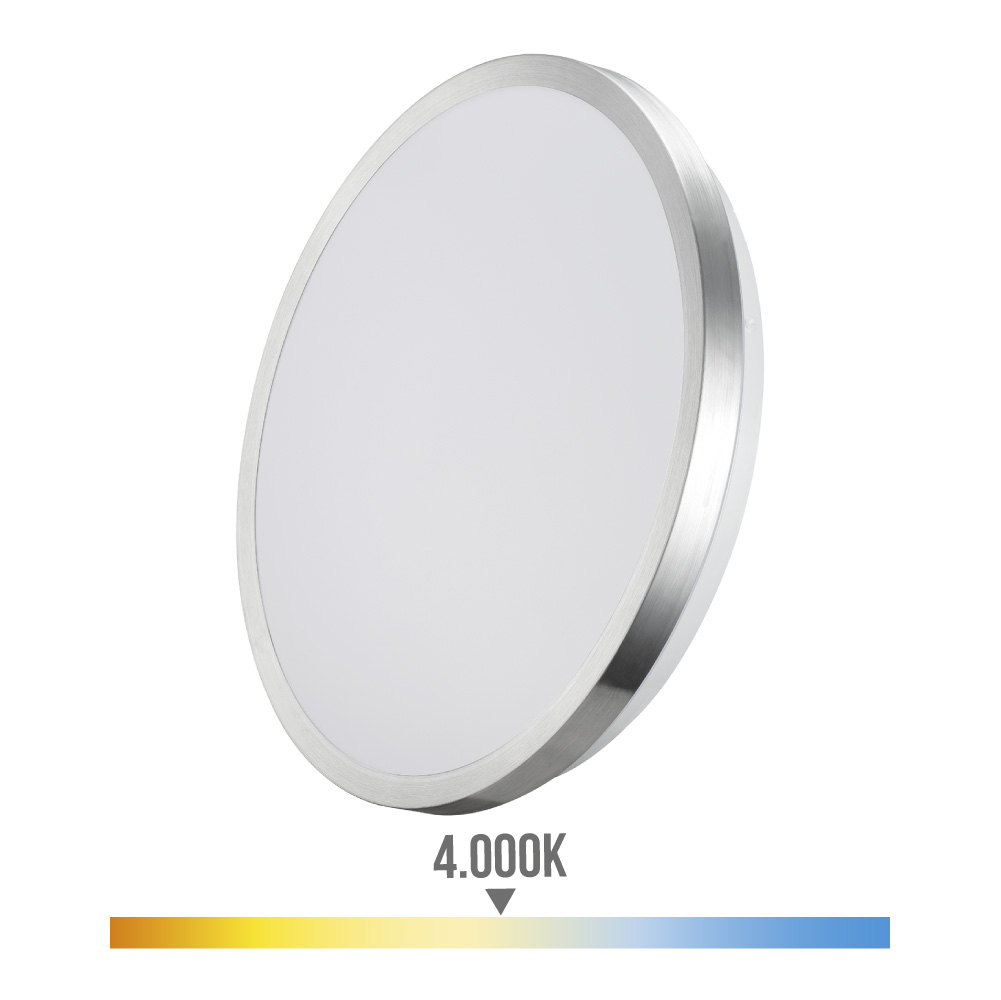 Aplique super led 12w 1160lm 4000k ø26x5 8cm moldura cromado edm