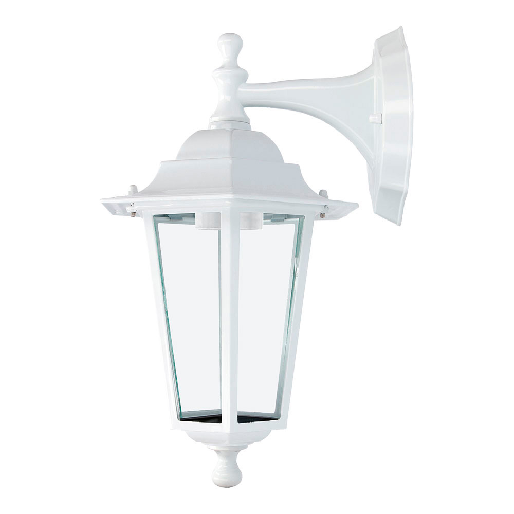 Candeeiro de alumínio e vidro para parede. ip44 e27 60w cor branco ø19 5x21x32cm modelo zurich. edm