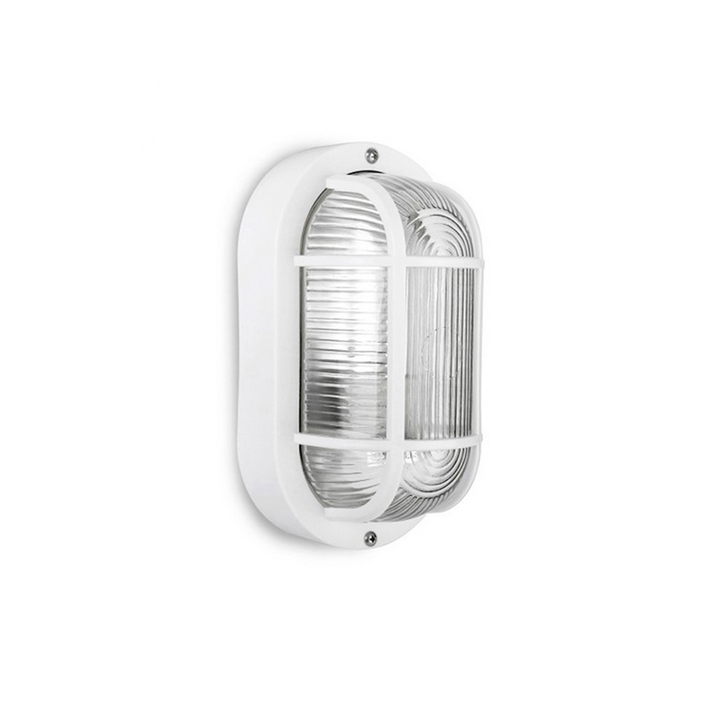 Aplique olho de boi oval ip54 cor branco 1xe27 40w 11 4x20 2x10cm modelo tarragona. edm