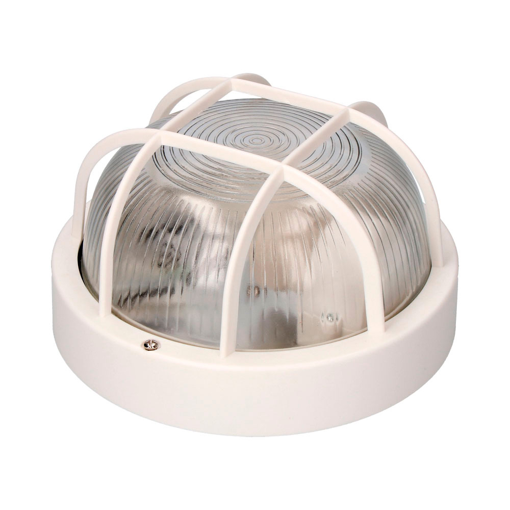 Aplique olho de boi redondo ip54 cor branco 1xe27 40w ø18 5x10 4cm modelo tarragona. edm