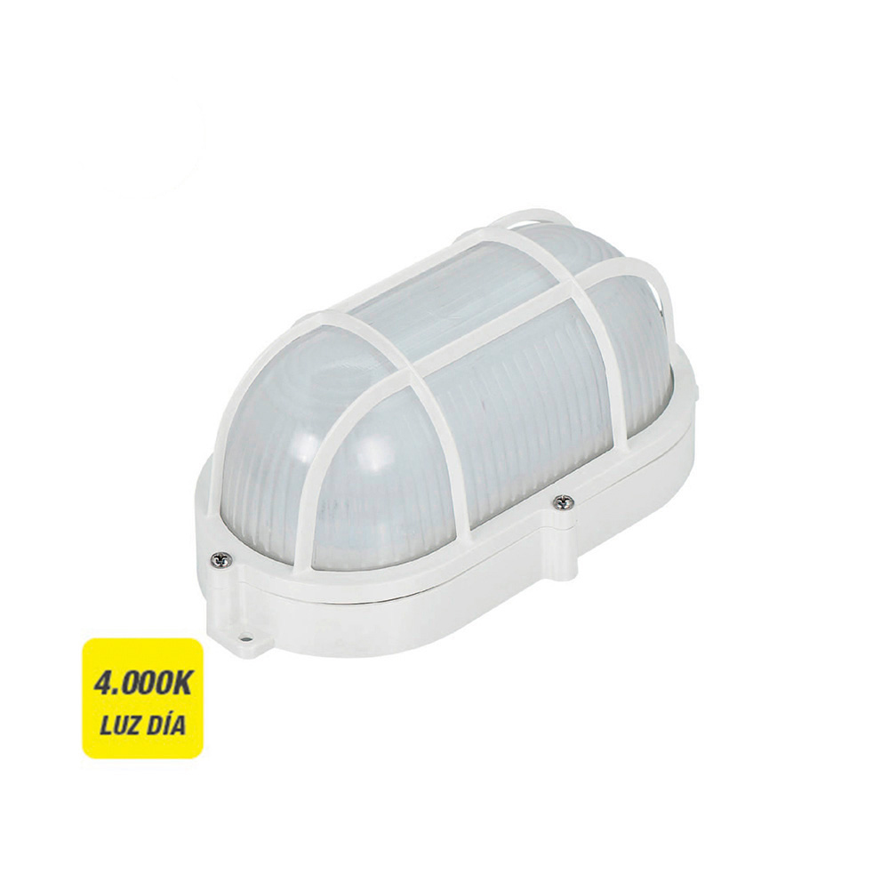 Candeeiro de parede oval com grelha exterior led 9w 810lm ip65 4000k 11 8x21 2x9mm edm