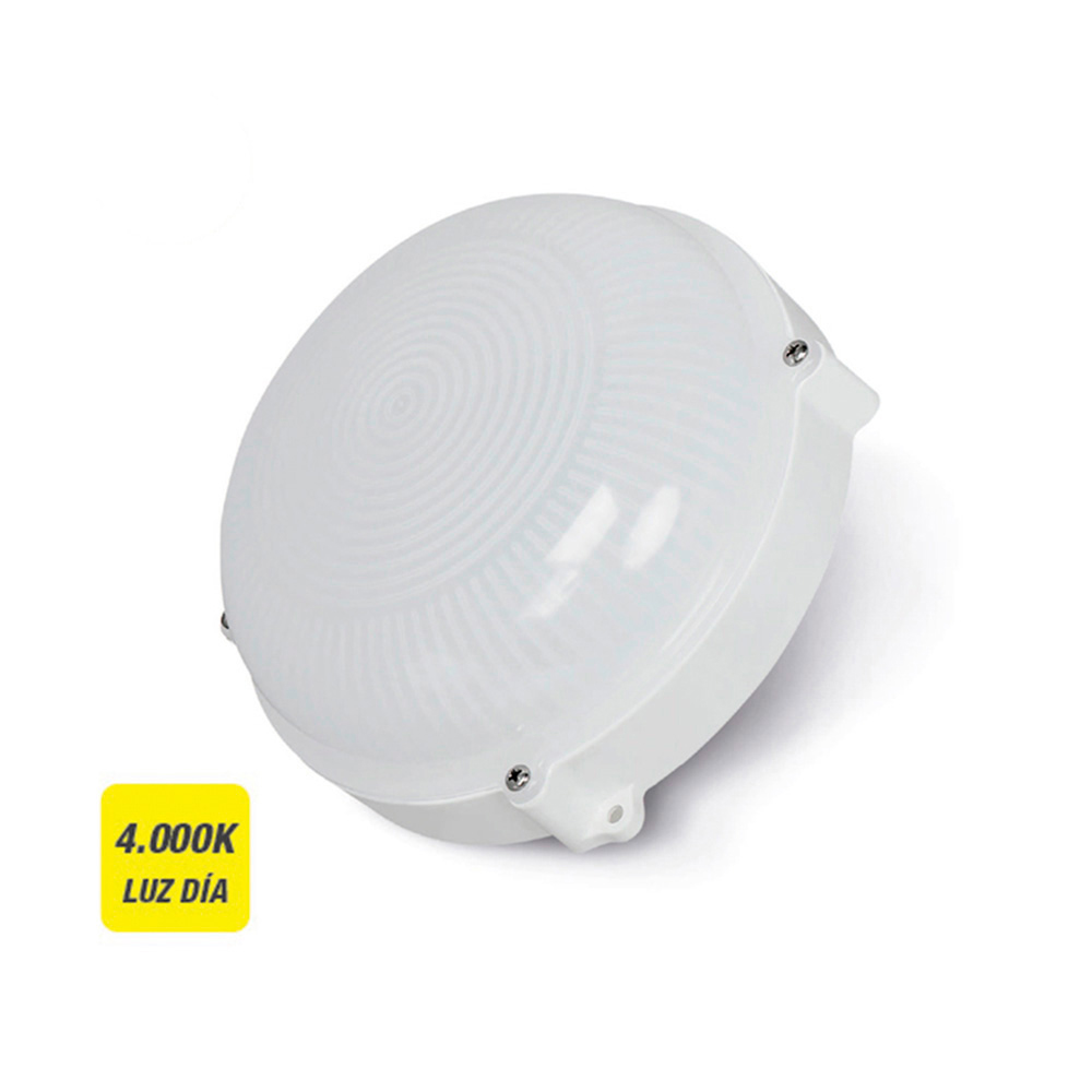 Candeeiro de parede circular led exterior 12w ip65 4000k luz dia ø18 8x7 5cm edm