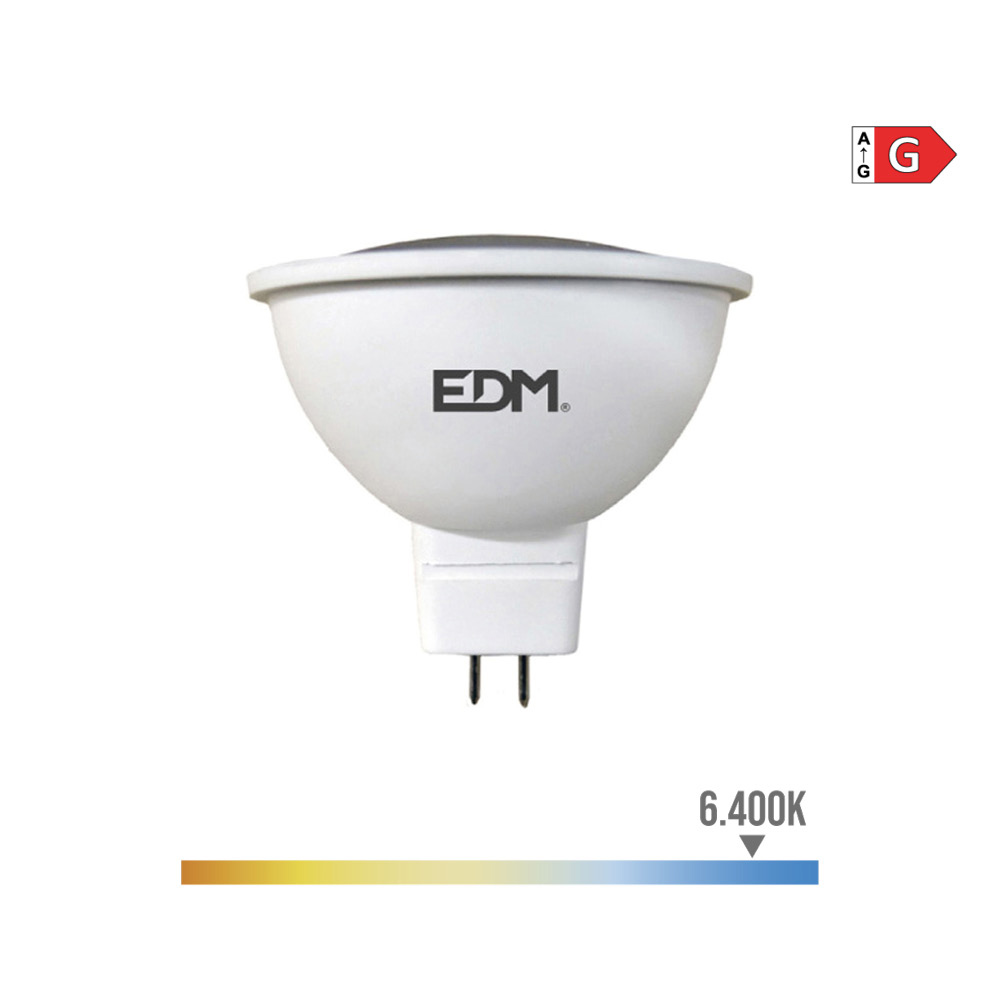 Lâmpada dicroica led mr16 (gu5.3) 5w 12v 450lm 6400k luz fria ø5x5cm edm